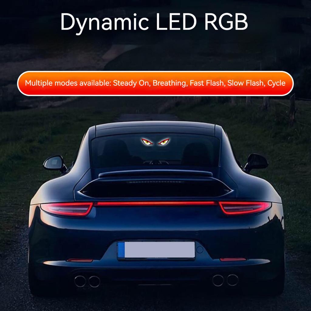 1-5pcs Car LED Devil Eyes Light Decorative Lights USB Warning Lights Dynamic Demon Eye Lights Atmosphere Light Auto Accessories