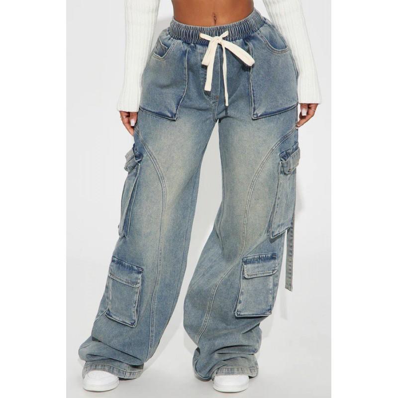 Y2K Style Womens Loose Fit Cargo