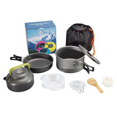 Açık Set Pot Kamp Tencere Seti Taşınabilir Açık Su Isıtıcısı Kamp Yapışmaz kızartma tavası Kamp Ekipmanları ve Malzemeleri Komple Set