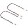 2Pcs Bird Rope Perches Brightly Colored Handmade Chew Toy Parrot Swings Spiral Stand80CM