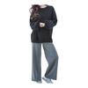 [Renrock] Women's Room Wear, Top and Bottom Set, Long Sleeves, Long Pants, Loose, Thin, 100% Cotton, Room Wear, For Home Time, Air Conditioning