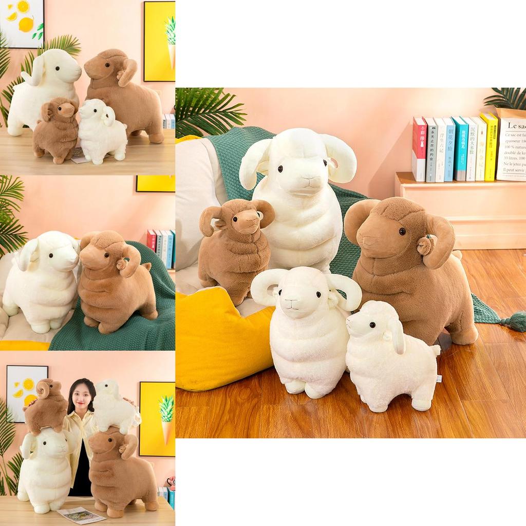 Adorable Realistic Plush Goat Stuffed Animal Toy For Kids Soft Home Decor Cushion