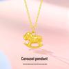 Zodiac Rocking Horse Pendant Necklace for Women – Gold Carnival Style Gift