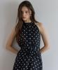 JULIY&CALLA 26Hs Love By You Marina Dot Halter Dress Black Resort Look Vacation Look