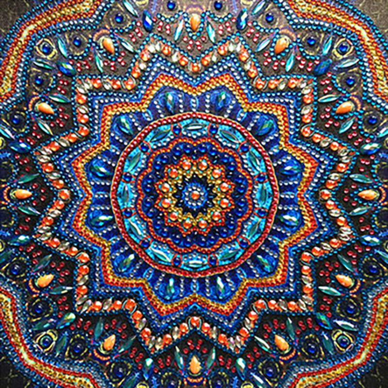 Full Round Drill Diamond Painting &quot;Religious Mandala&quot; DIY Picture of Rhinestone 5D Diamond Embroidery Cross Stitch Decor
