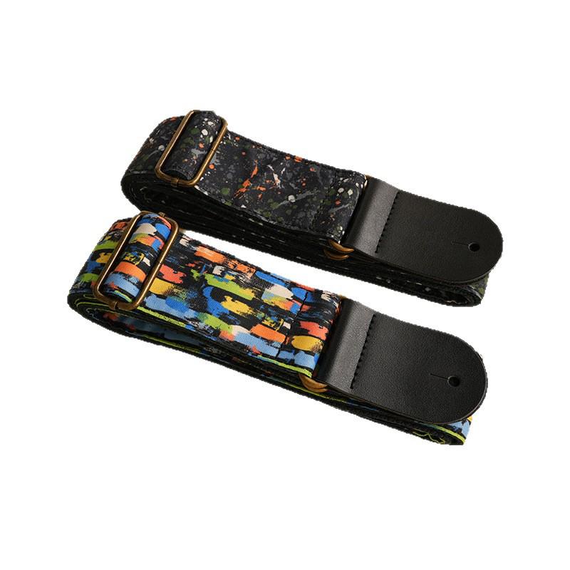 Personalisierter Graffiti-Wand-Schwarz-Tintenspritzer-Gitarren- & Bassgurt - Bequemer Entlastungsgurt
