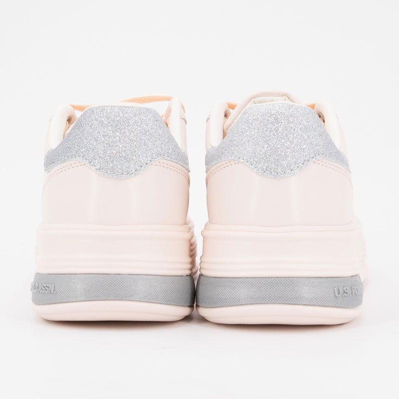 Baskets orange pastel paillettes silver peony asuka Femme US POLO