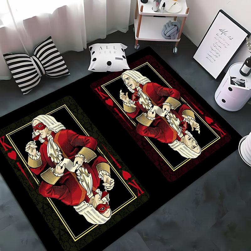 

3D Printing Interesting Poker Area Rug,Carpet for Living Room Bedroom Sofa Doormat Decor,Kids Game Non-slip Floor Mat alfombra 40x60cm (16x24in)