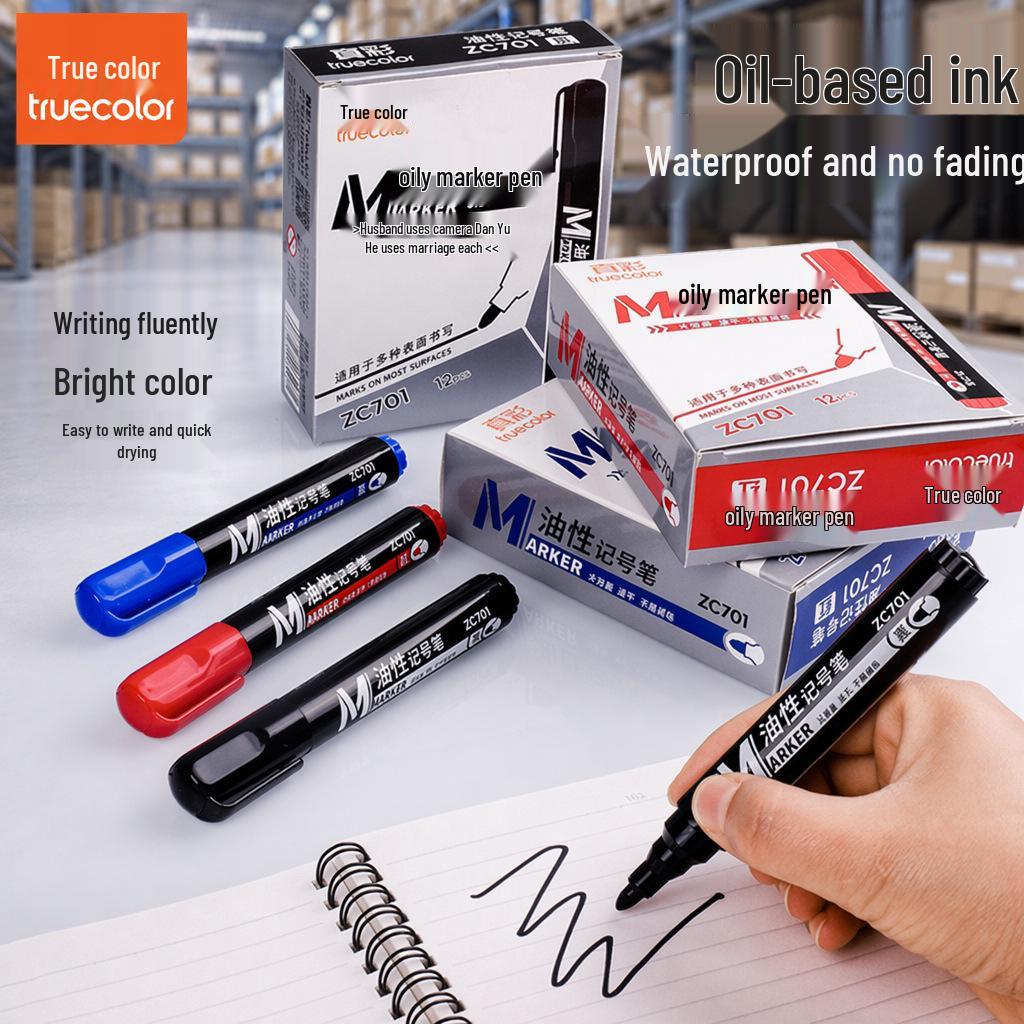 Waterproof Quick-Dry Oil-Based Broad Tip Marking Pen for Express Logistics