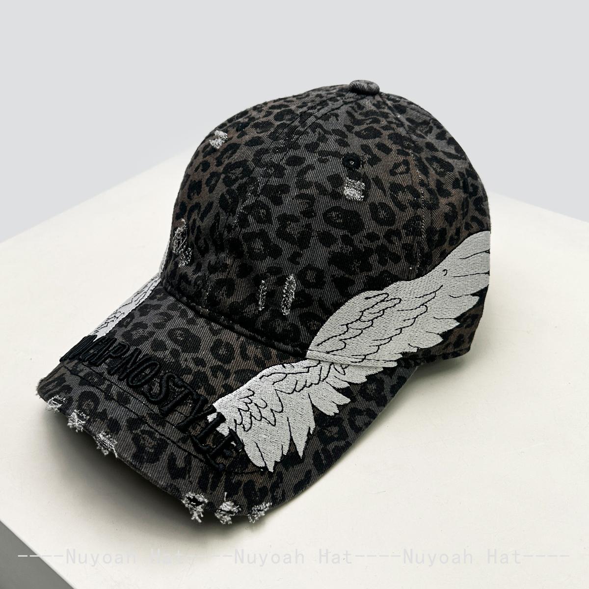 

New Men Women Korean Embroidered Letters Dual-Bladed Angel Wings Baseball Hats Sunshade Retro Versatile Peaked Caps Fashion Ins 54-60cm