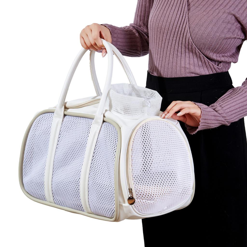 Borsa da Trasporto per Animali Domestici in Materiale PU per Gatti e Cani Piccoli Borsa da Viaggio Portatile per Proprietari di Animali Domestici