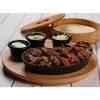 Lava Cast Iron Droplet Fajita Plate. With Wooden Platter 10X20cm.