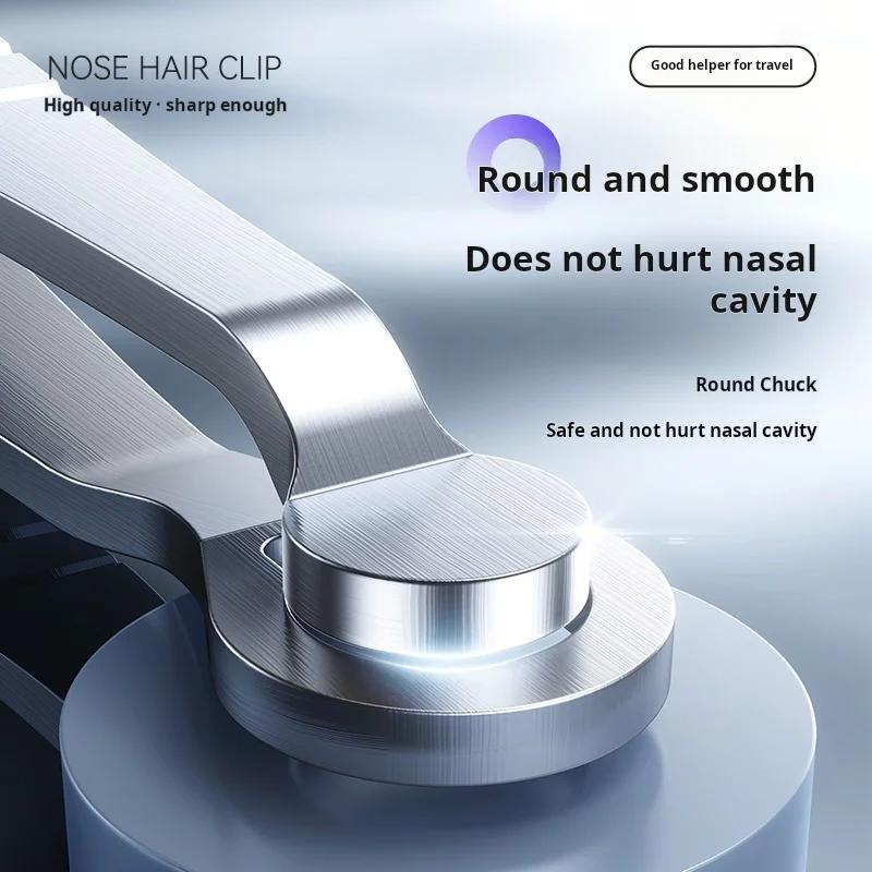 Non-Toxic 1/3 Pcs Stainless Steel Manual Round Head Nose Hair Clip Travel Portable Sharp Nose Hair Cleaning Tool