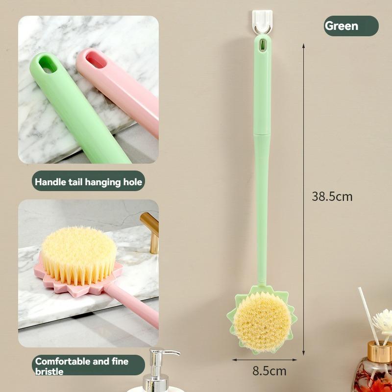 New Bath Brush Rubbing Back Exfoliating Long Handle Brush Soft Hair Brush Bath Brush Rubbing Mud Removing Rubbing Bath Brush зелёный