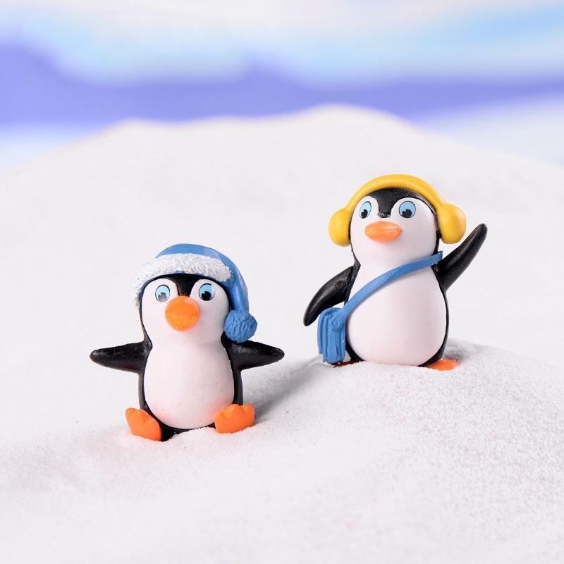 Mini Winter Penguin Miniature Figurine DIY Crafts Christmas Figures For Fairy Garden