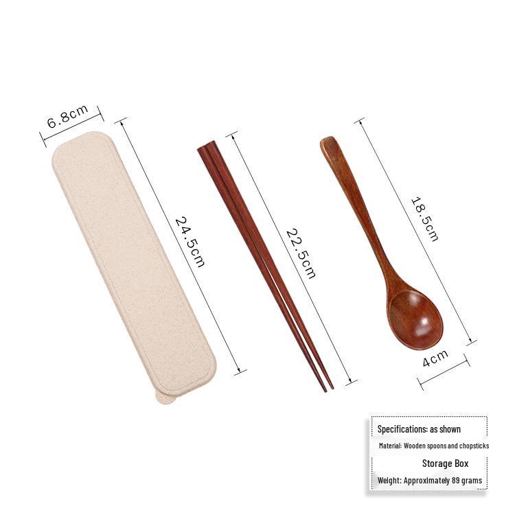 Wooden Portable Children s Tableware: Stickerable Chopsticks and Spoon Set