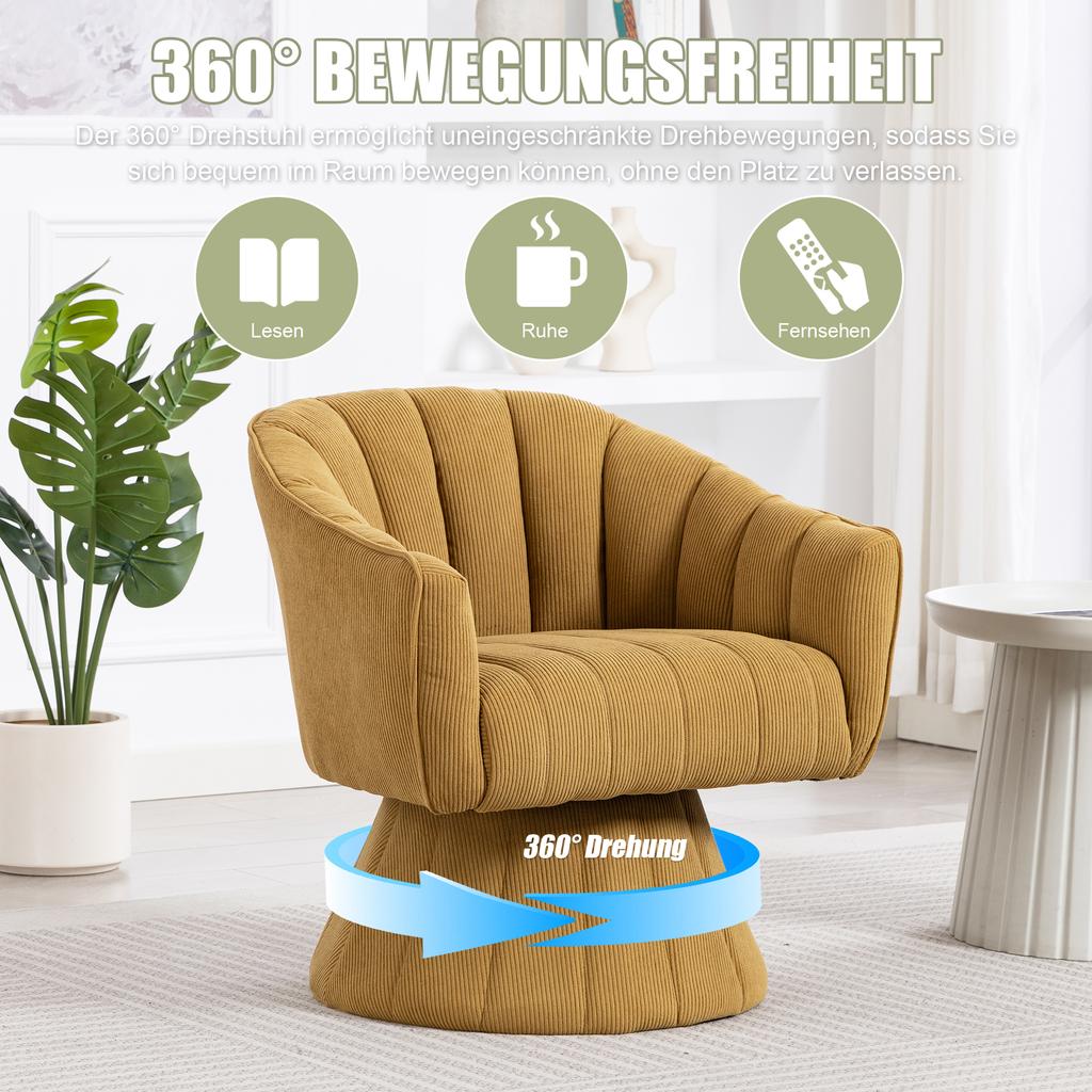 360 degrees Swivel Chair with Ergonomically Shaped Seat and Back Padding, Enclosing Armrests, Design and Base – ideal for Office