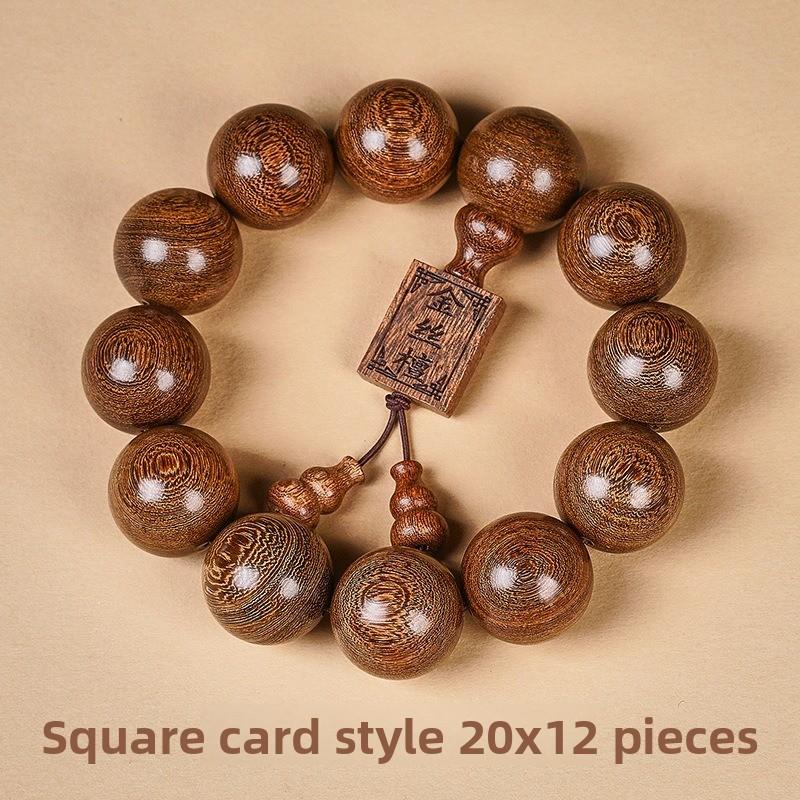 Goldenes Seiden-Sandelholz Armband 2.0 Altes Material Holz Buddha Perlen Armband für Männer und Frauen Paarschmuck Sandelholz Rosenkranz Kultureller Spielschmuck