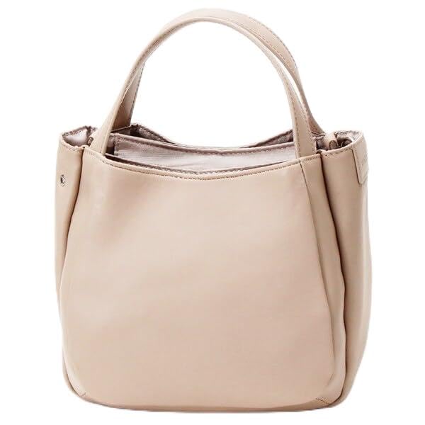 Italian Sheep Round Tote Greige Natural Material Going Out Handbag Crossbody Shoulder Bag [Isaac] 2-way