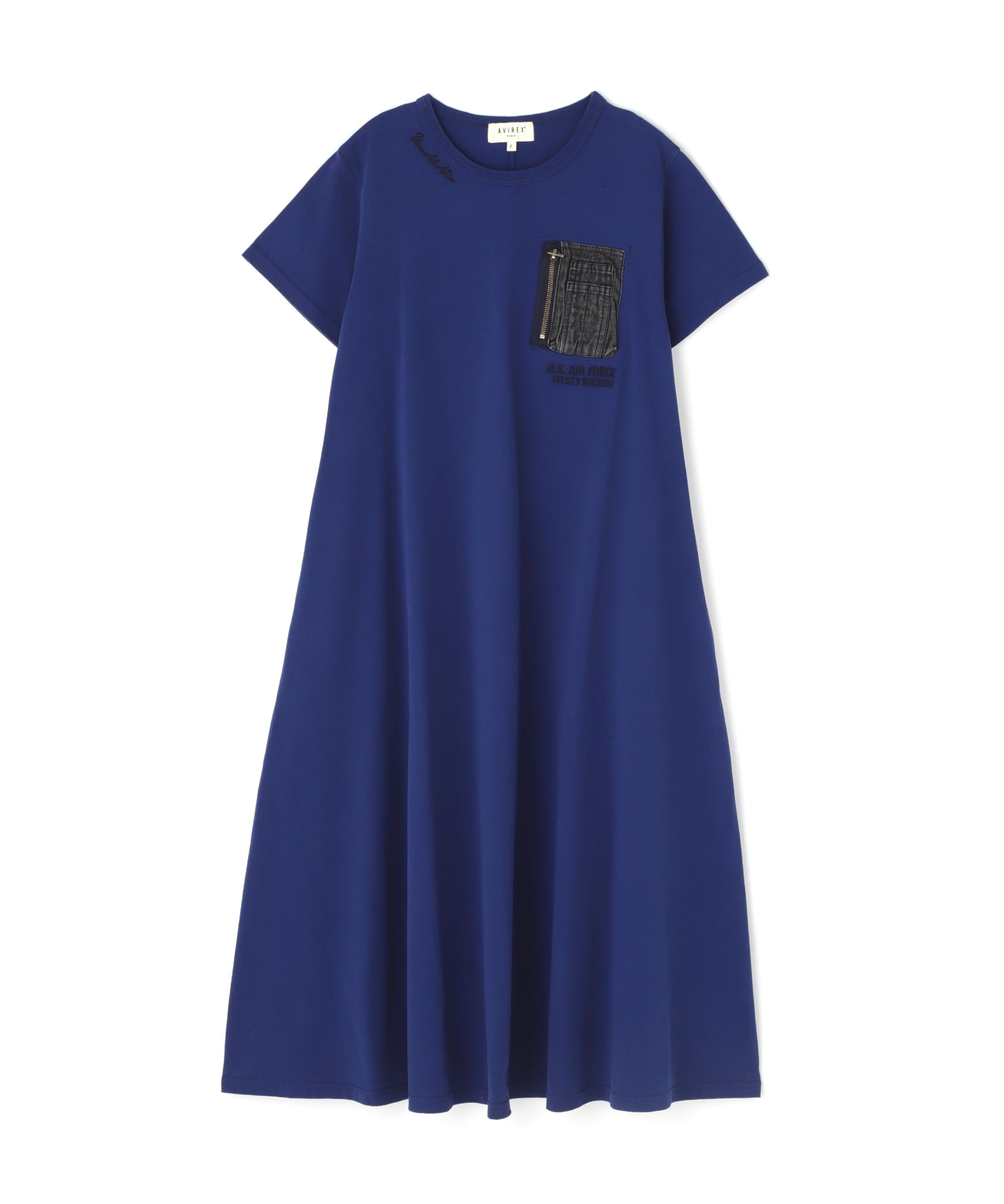 AVIREX DENIM POCKET FLARE ONEPICE denim pocket flare one-piece women s F 110 blue 783-5917601