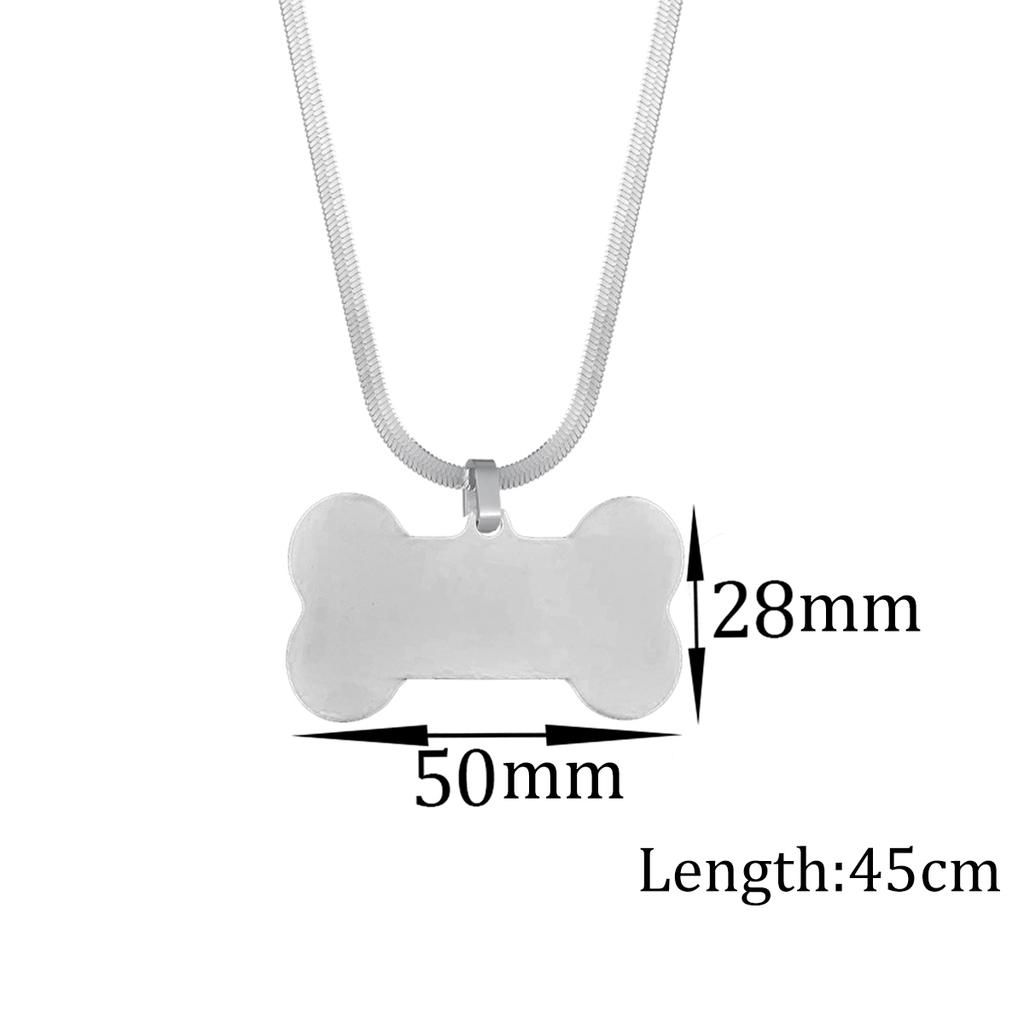 Atoztide Personalized Engrave Picture Name Necklace Stainless Steel for Women Strip Heart Blade Chain Pendant Jewelry Gift
