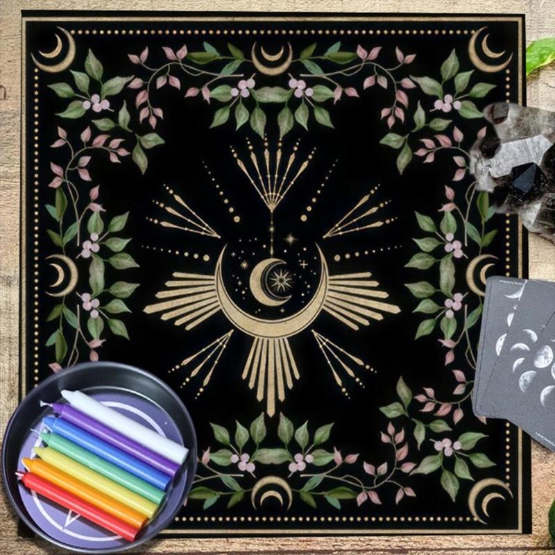 Astrology Tarots Table Altar Cloth Metaphysical Board Game Mat Pendulum Divinations Altar Tablecloth Board Game Card Pad