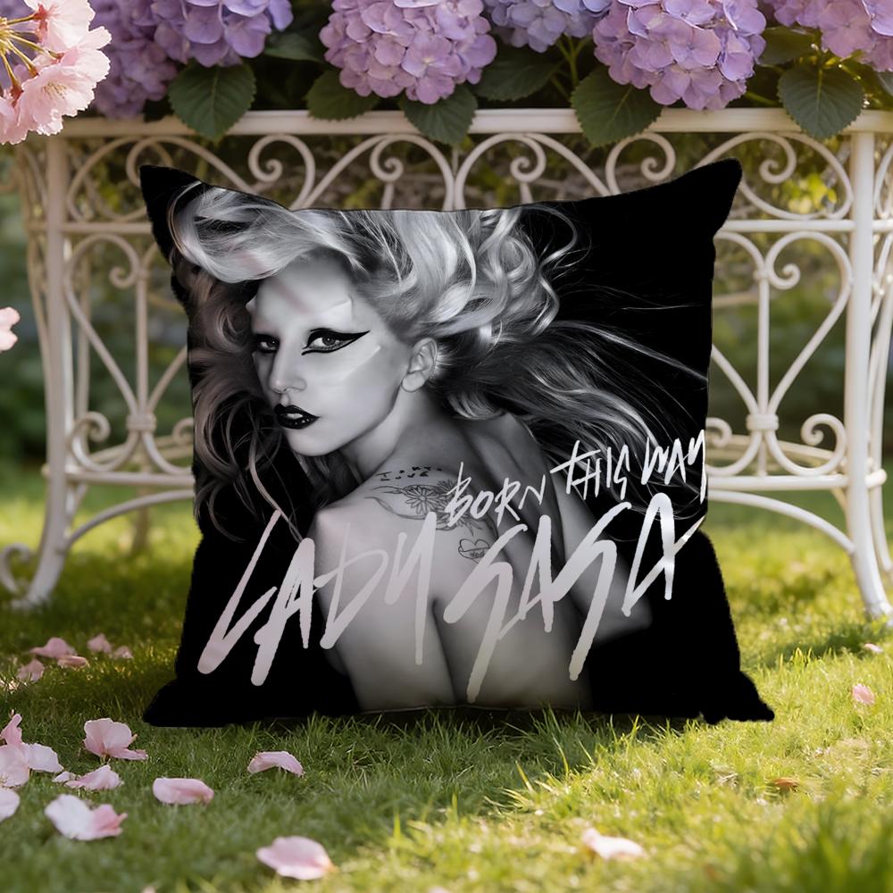 American singerLady G-Gaga Cushion Cover Home & Car Dual-Scene Pillow Cover: Reversible for Premium Comfort