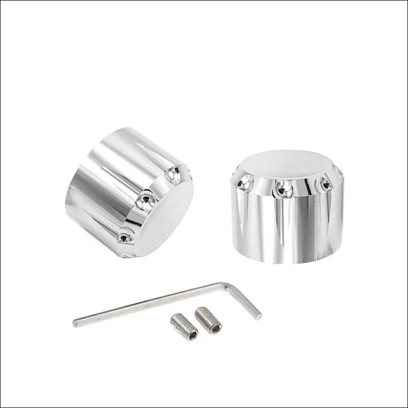 2 Pcs Motorcycle Black/Silver Aluminum Front Axle Cap Nut Cover For Harley Touring Sportster Glide Softail Dyna Street Glide C45