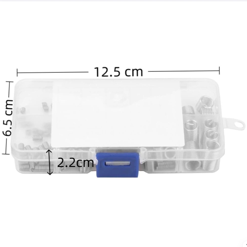 150 Pcs 304 Stainless Steel Thread Repair Insert Kit Coiled Wire Design M3, M4, M5, M6, M8 HeliCoil Type Insert Steel Sheath