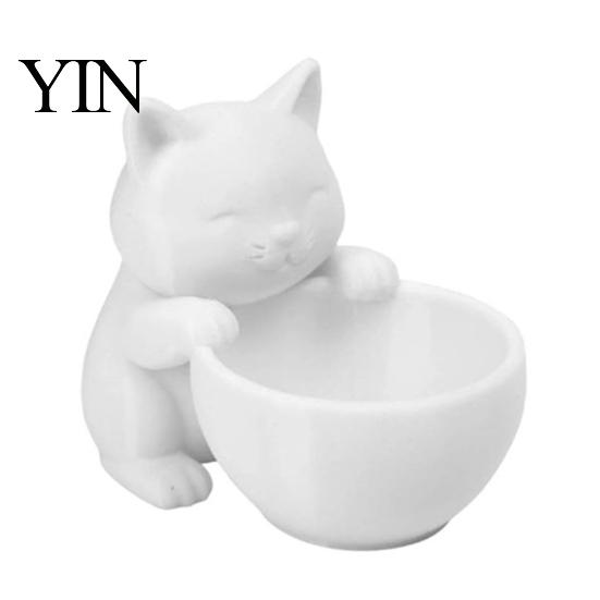 Květináč na arkýřový výklenek 3D tištěná kočičí ozdoba, Tvarovaný květináč, Malý vnitřní držák na kancelářský stůl, Nádoba s matným matným povrchem pro domácí dekoraci