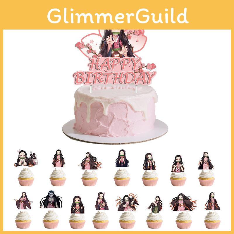 Slayer Kimetsu Demon No Yaiba Children Party Decorations Balloons Toppers Cake