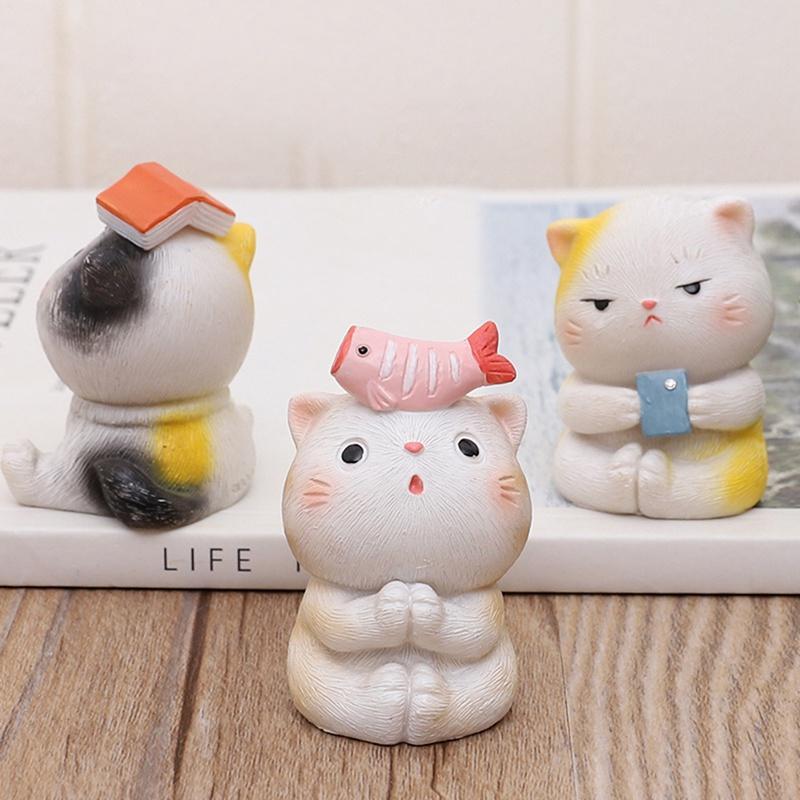 lot of 5 5 pieces Handmade Gift cat Cute lovely doll ornament mini micro landscape desktop flowerpot decoration kids gift