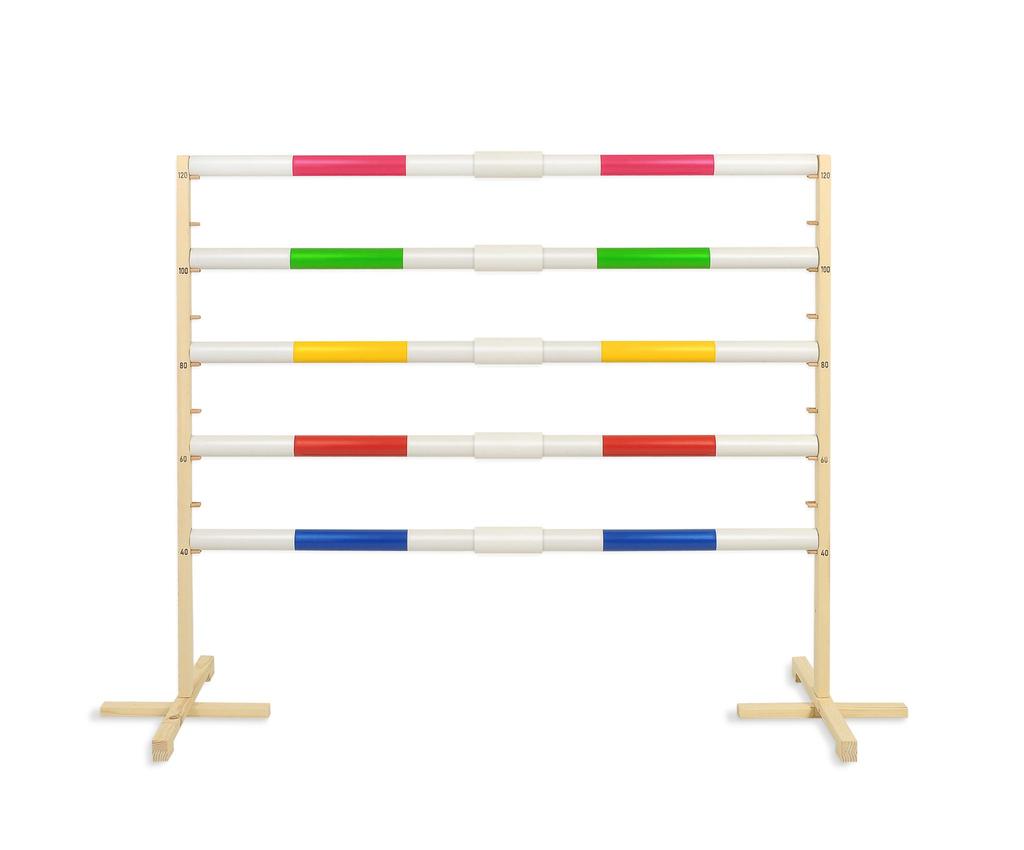 Jumping obstacle for Hobby Horse 160cm, h-120 cm, two beams green and blue