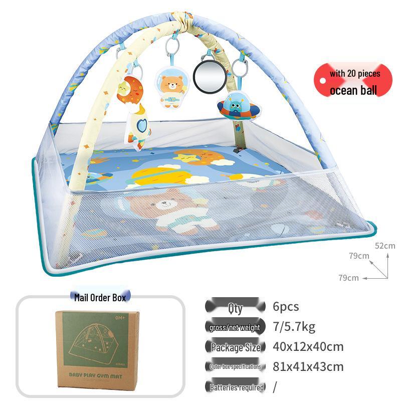 Infant Play Gym with Ocean Ball Crawling Mat for 0-1 Year Olds