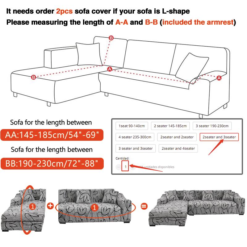 Sofa Cover Elastic Couch Cover Sectional Chair Cover It Needs Order 2pieces Sofa Cover If Your Sofa Is Corner L-shape Sofa