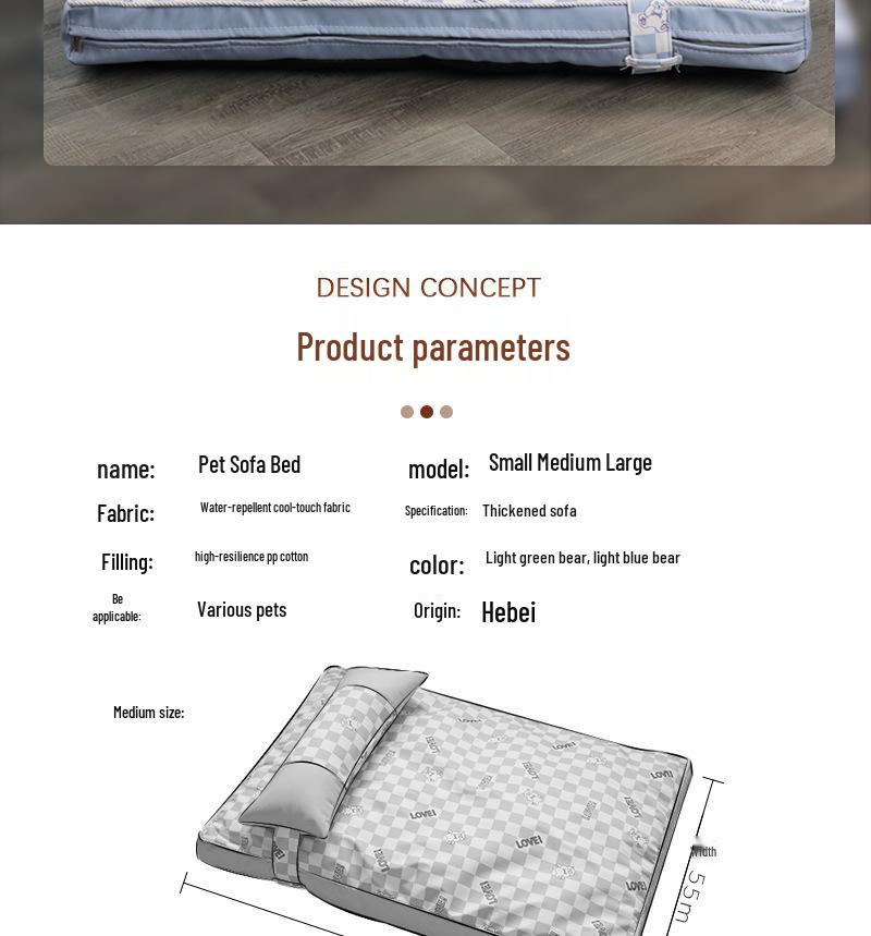 Removable and Washable Pet Bed for All Seasons - Dog and Cat Cushion Mat