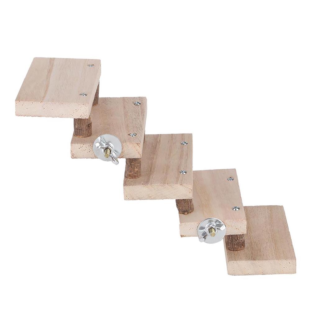 5 Layers Natural Wood Hamster Ladder Parrot Toy Climbing Stairs Pet Toys Gift Cage Accessories