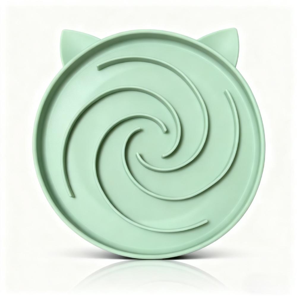 Silicone Pet Bowl Maze Design Cat Bowls New Slow Feeder Cat Bowl for Wet & Dry Food светло-зеленый