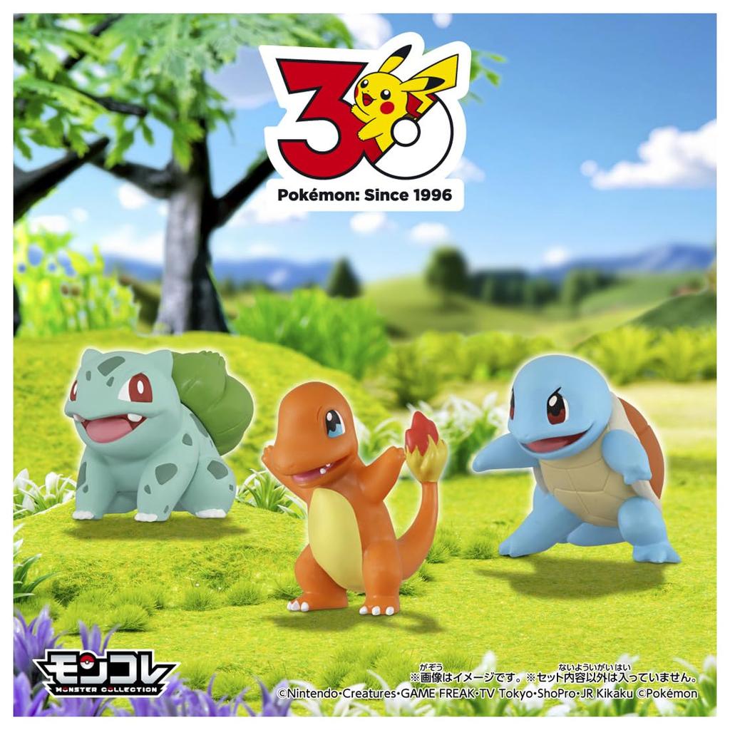 Takara Tomy 30th Anniversary MonColle Journey Set Kanto Region Pokémon 3-Pokémon