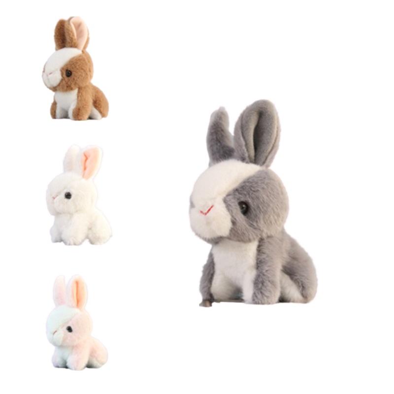 Cute Plush Bunny Keychain Pendant Fluffy White Rabbit Doll Backpack Decoration Gift For Girls