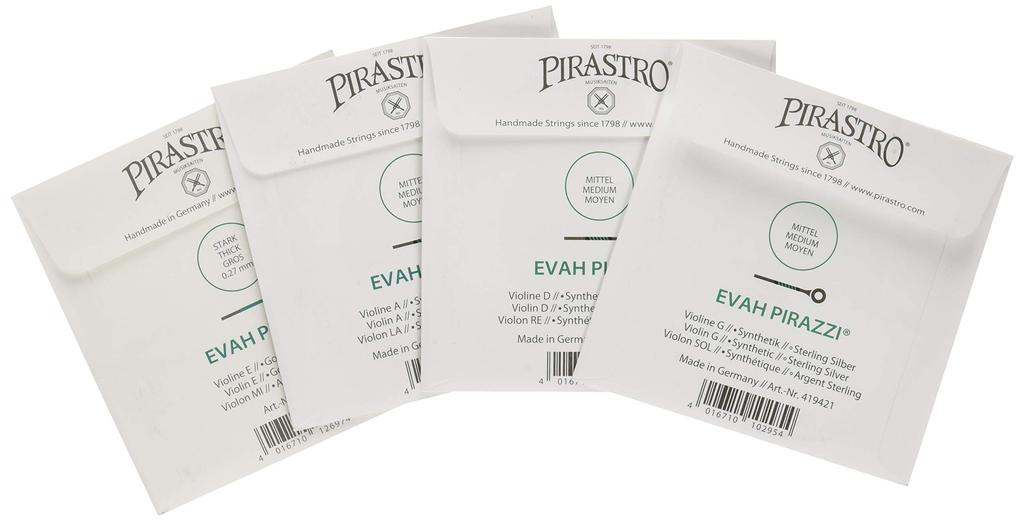 EVAH PIRAZZI Violin String Set Gold Ball (E String Steel, 0.27 End)