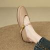 Fashion 2024 New Spring Women Flats Round Toe Low Heel Genuine Leather Women Shoes Buckle Strap Mary Janes Concise Ladies Shoes
