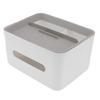 Tissue Box Cover Rectangular Plastic Remote Control Stationery Storage Napkin Box Holder for Office Living Room