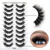 10 Pairs Eyelashes Natural Long 3D Mink Lashes Fluffy Volume Mink False Eyelashes Cruelty Free Wispy Lashes Makeup