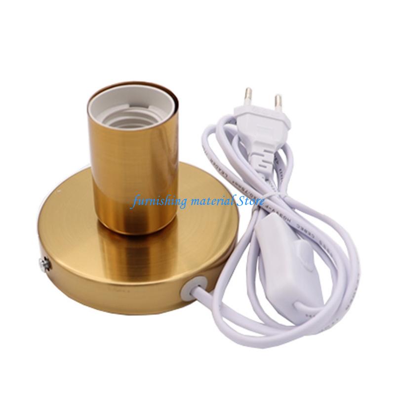 Y5GD E27 Lamp Holder Light Socket Replacement Metal Desktop Lamp Base Holder