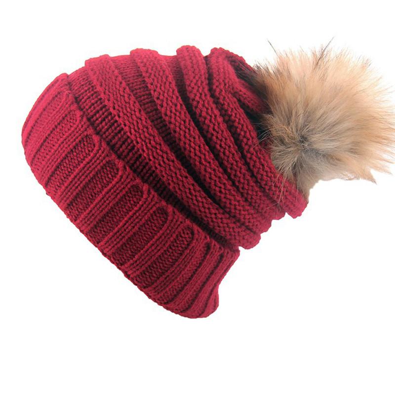 Stylish Winter Women's Knitted Beanie Hat With Versatile Pom Pom Design And Warm Material