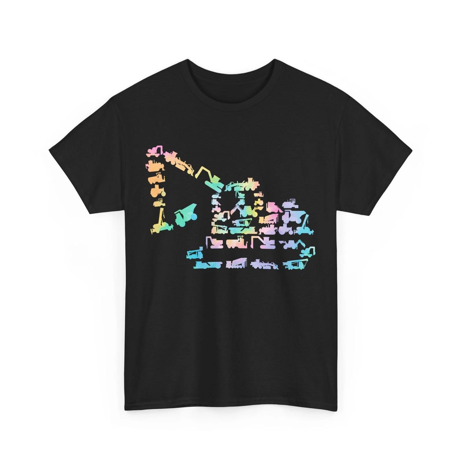 

Excavator Digger Shirt, Vehicles Construction Trucks Tie Dye Shirt 3XL