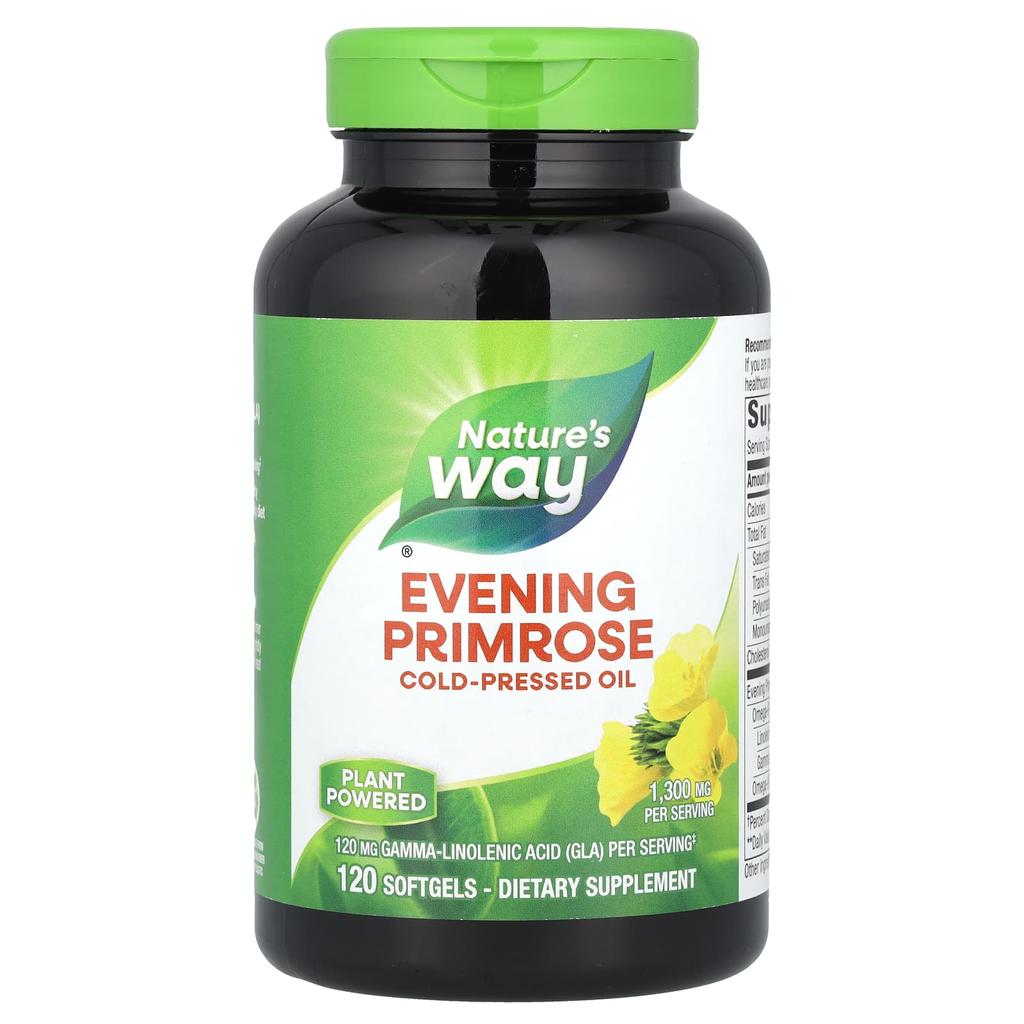 Nature's Way Evening Primrose Oil, Cold Pressed, 1,300Mg, 120 Softgels