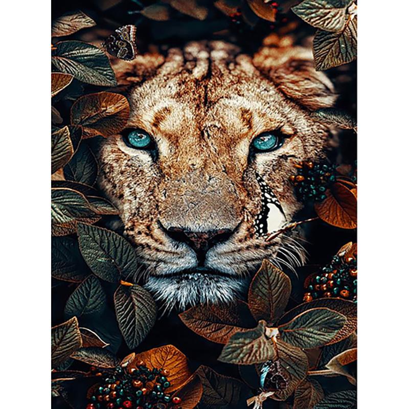 Full Round Drill 5D DIY Animals Tiger Diamond Painting Flower Fox Diamond Embroidery Cross Stitch Christmas Decoration