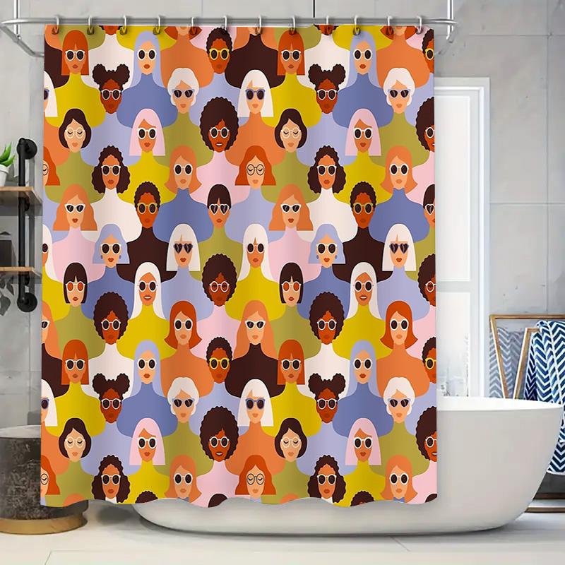 

Bathroom Shower Curtain Sets Waterproof Floral Pattern Fabric Decor Vintage Farmhouse Style Modern Washable Home Textile W60H190(CM)-1 Pcs